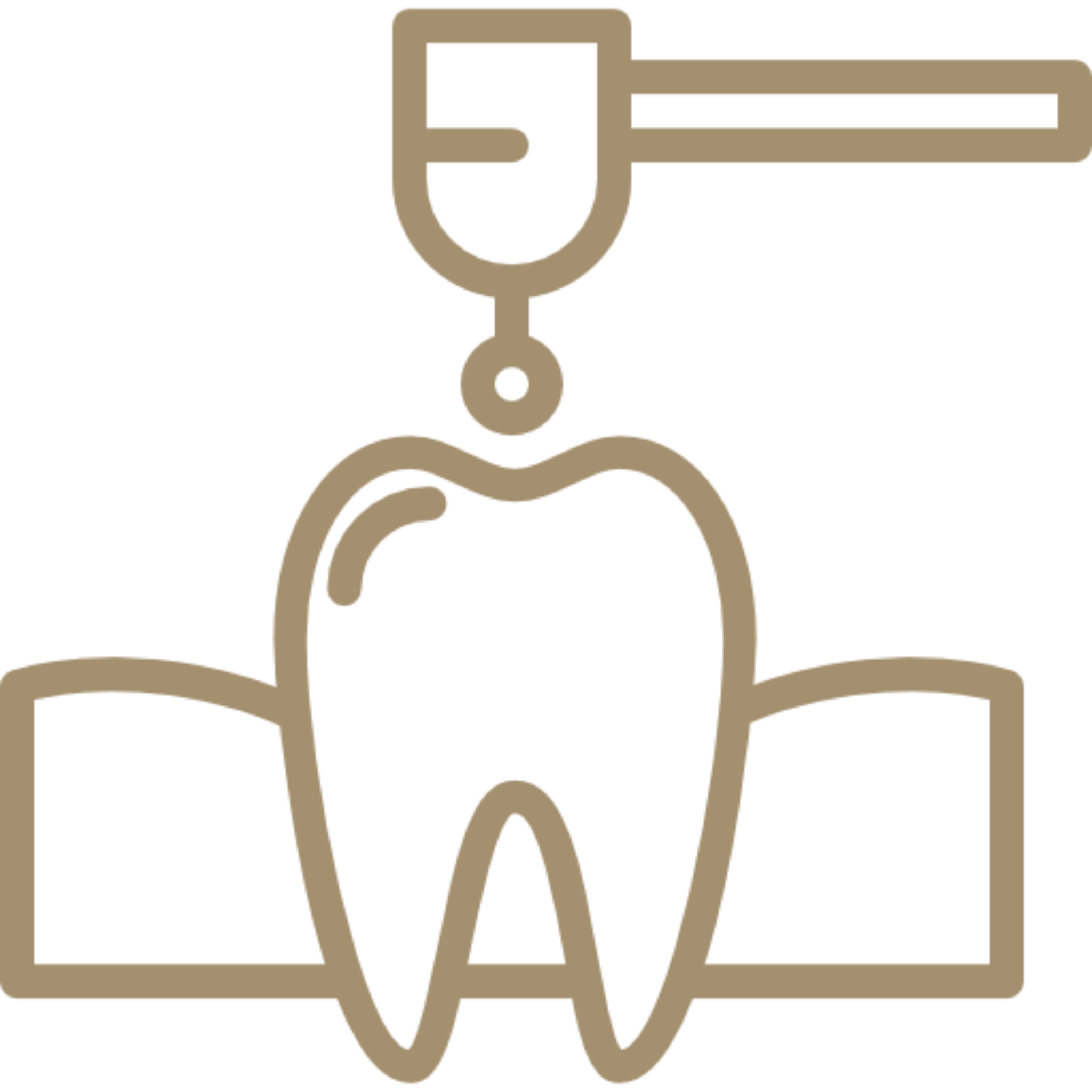 Tooth with a toothbrush and a toothpaste tube, representing a dental clinic