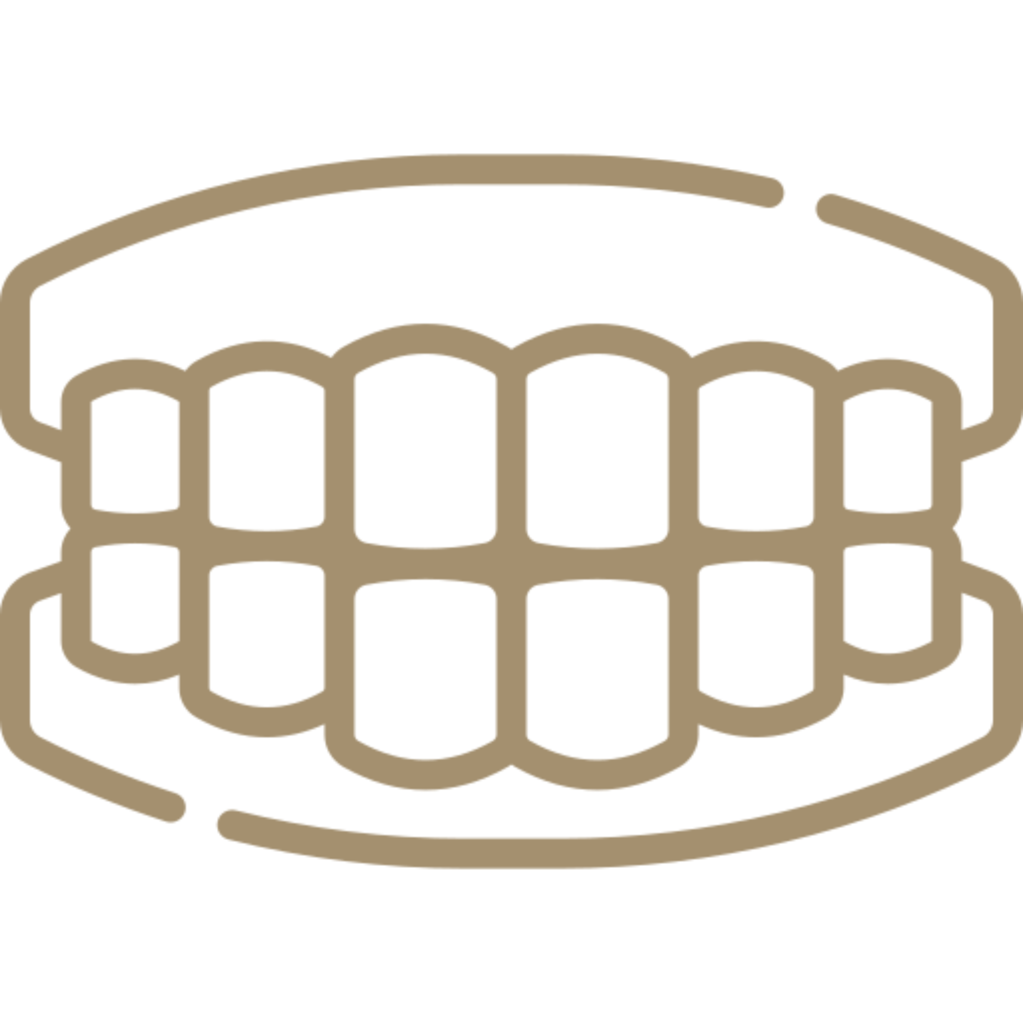 Line art of a set of teeth on a white background, which is a representation of a dental crown