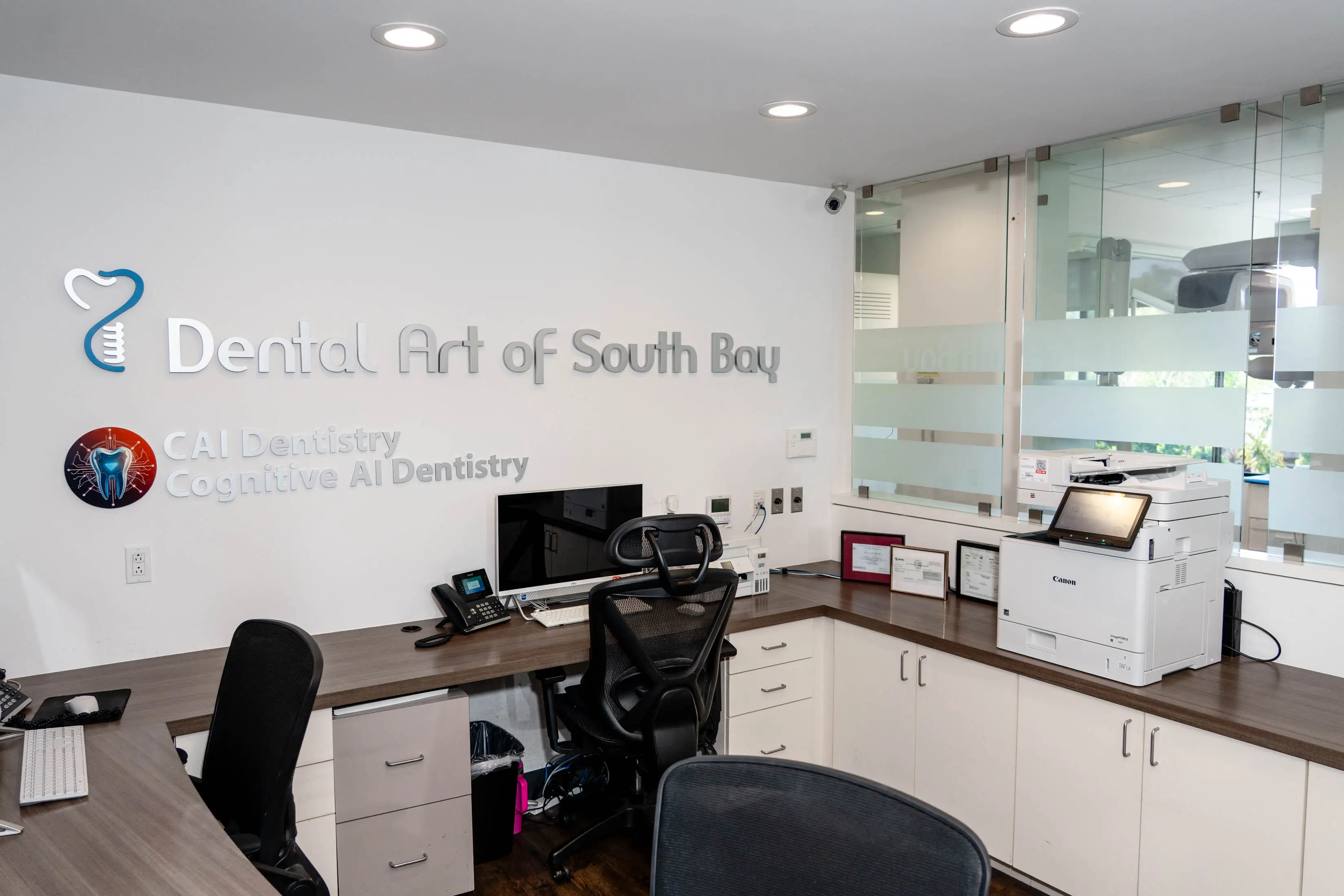 Modern dental office reception